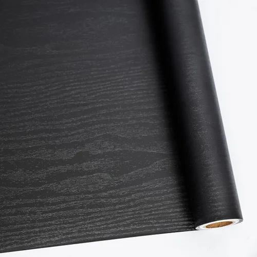 Vista 11 de Papel de contacto de madera azul oscuro despegar y pegar, papel tapiz engrosado sin rasgaduras, adhesivo de vinilo, autoadhesivo impermeable