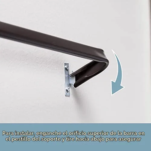 Vista 8 de Blu-Pier Tech Barra individual resistente, barra de cortina con costura de bloqueo de 18 a 28 pulgadas de ancho ajustable, proyección de 2 1/2