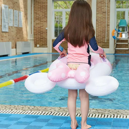 Vista 6 de Umbresen Flotador de natación para bebé, anillo de natación inflable lindo con asiento y asa, flotadores de piscina, juguetes, balsa de agua