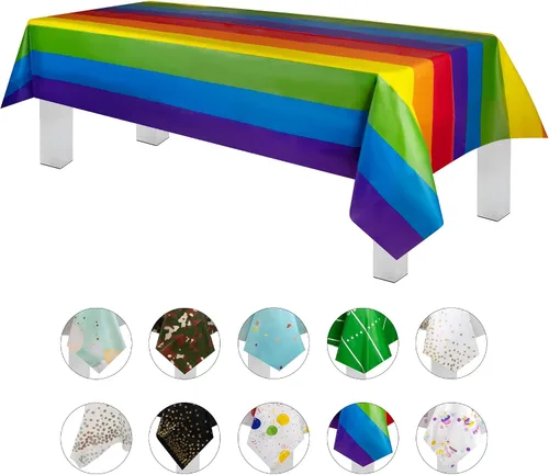 Vista 30 de Mantel de plástico de alta calidad - 54 in. x 108 pulgadas. Grandipity - Mantel rectangular (6 y 12 unidades), Agua (Aqua)
