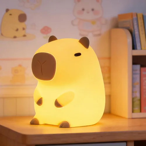 Vista 12 de FAMIDUO Luz nocturna de pato, bonita lámpara de pato DoDo, luz de noche de silicona blanda regulable para guardería de bebé con temporizador, luz