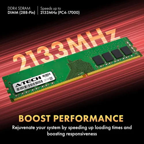 Vista 3 de A-Tech 4GB DDR4 2133 MHz UDIMM PC4-17000 (PC4-2133P) CL15 DIMM Módulo de Memoria RAM de Escritorio No-ECC