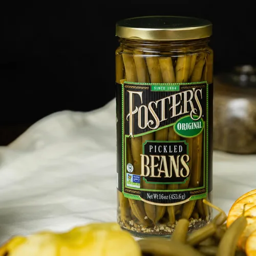 Vista 5 de Foster's Frijoles verdes en escabeche en frasco, original, 16 onzas, paquete de 2, receta tradicional de verduras en escabeche durante más de 40