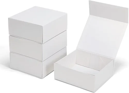 Vista 9 de Ditwis Caja de regalo de 12x9x4 pulgadas con tapa de cierre magnético, caja magnética negra y dorada para boda, propuesta de padrinos y damas