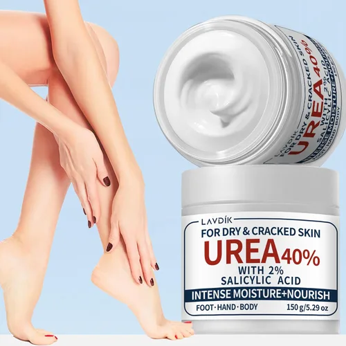 Vista 3 de Crema de urea 40% con ácido salicílico al 2%, hidratante de máxima fuerza para piel seca y agrietada en pies, manos, talones, codos y rodillas, 5.29
