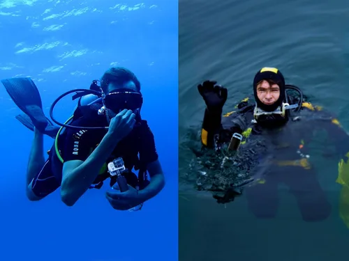 Vista 9 de Floating Hand Grip Waterproof Monopod for GoPro Hero 13 12 11 10 9 8 7 6 5 Azul