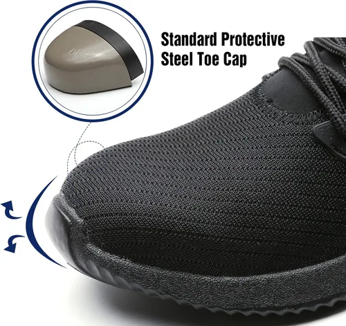 Vista 2 de UCAYALI - Zapatos de seguridad para hombres y mujeres. Tenis de trabajo con puntera de acero, utilizados en la construcción, ligeros y transpirables