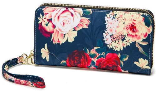 Vista 58 de Cartera de mano para mujer, estilo bohemio, con RFID, elegante, espaciosa con correa para viajes, capacidad para tarjetas, teléfono, dinero