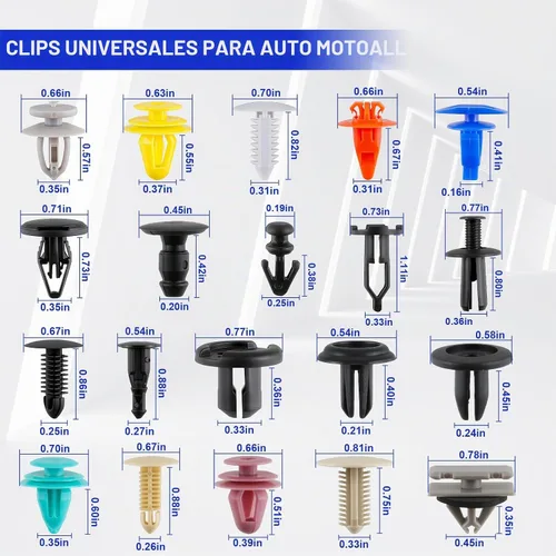 Vista 6 de MOTOALL 500 piezas universales mixtas de nailon para parachoques de automóvil, panel de parachoques, cubierta de motor, retenedor, remache, clips