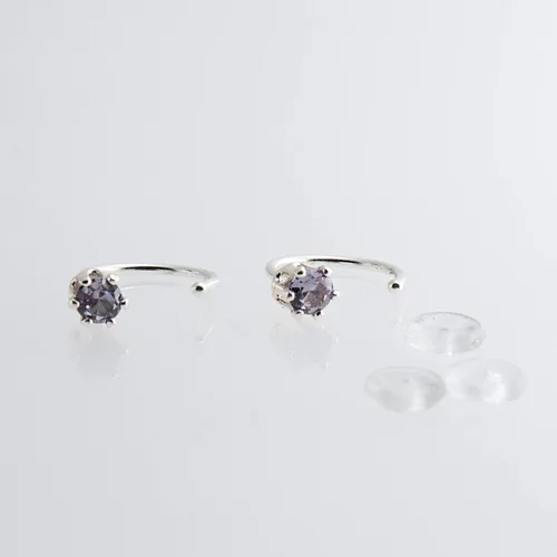 Vista 8 de Aretes de plata de ley para mujeres y niñas, hipoalergénicos para cartílago
