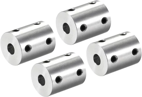 Vista 12 de uxcell Juego de acoplamiento rígido de 0.197 in a 0.197 in Tornillo L25XD20 aleación de aluminio, conector de acoplador de eje, accesorios de motor