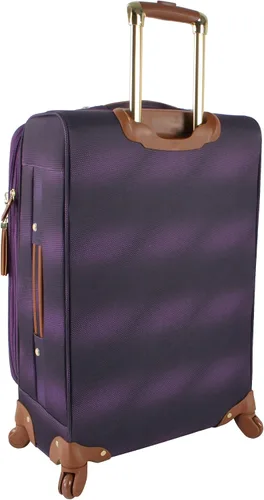 Vista 3 de Steve Madden Colección de equipaje de diseñador Maleta ligera expandible de 24 pulgadas Bolsa a cuadros con ruedas giratorias de tamaño medio