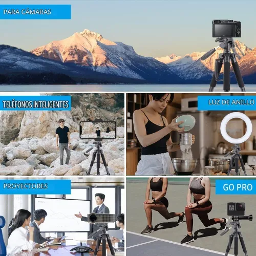 Vista 7 de ZOMEi Soporte de trípode DSLR de alta resistencia de 74.0 in, extensión multifuncional alta, disparo multiángulo, compatible con cámaras, teléfonos