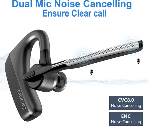 Vista 3 de CONAMBO Auriculares Bluetooth V5.1, 16 horas HD Talktime CVC8.0 Dual Mic Cancelación de Ruido Manos Libres Auricular Bluetooth para Teléfono Celular