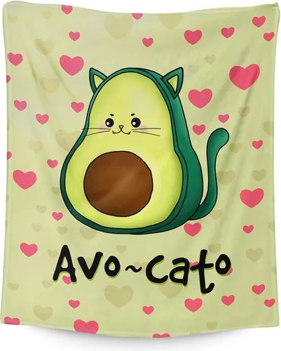 Vista 10 de Manta de aguacate para regalo, 40 x 30 pulgadas, bonita manta para niños, niñas, niños, manta verde suave y mullida para regazo y silla