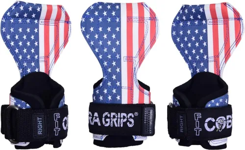 Vista 39 de Cobra Grips Weight Lifting Gloves with Adjustable Neoprene Padded Wrist Wraps - Heavy Duty Alternative to Power Lifting Hooks for Deadlifts Una goma