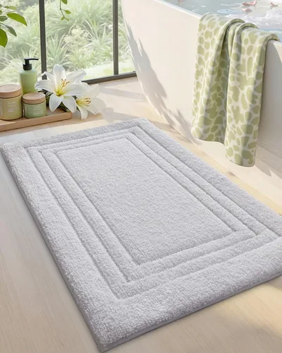 Vista 12 de DEXI Tapetes de baño, 32 x 20 pulgadas, antideslizantes, lavables, absorbentes, de secado rápido, para ducha y fregadero, color beige