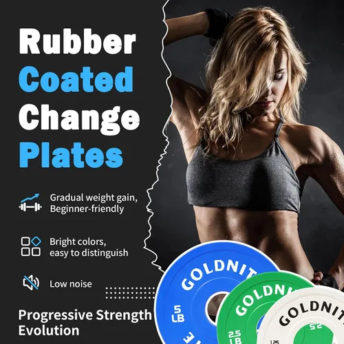 Vista 3 de Juego de Placas de Cambio 1.25LB 2.5LB 5LB Juego de Placas de Peso Fraccionario Placas Bumper Olímpicas para Entrenamiento Cruzado Inserto de Acero