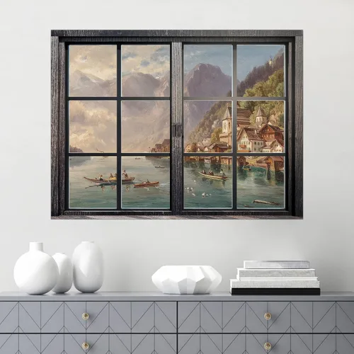 Vista 41 de SIGNWIN Adhesivo de pared removible/mural de pared para ventana, vegetación exuberante y árboles iluminados por el sol, fotografía, realismo