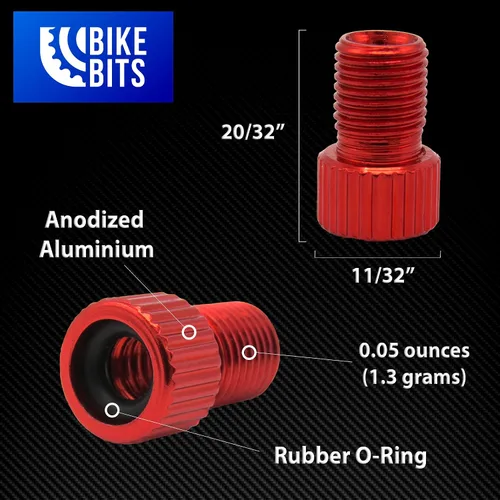 Vista 5 de Adaptador de válvula Presta para bicicleta – Convierte Presta a Schrader – Francés/Reino Unido a Estados Unidos – infla neumáticos con bomba