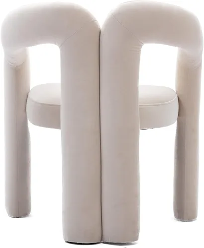 Vista 9 de Modernas sillas de comedor de terciopelo tapizadas, con respaldo curvado, cómoda silla auxiliar para cocina, comedor, sala de estar