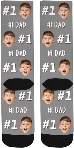 Vista 4 de M YESCUSTOM Calcetines personalizados para la cara, calcetines de animales personalizados para hombres con imagen, foto, texto, diseña tus propios