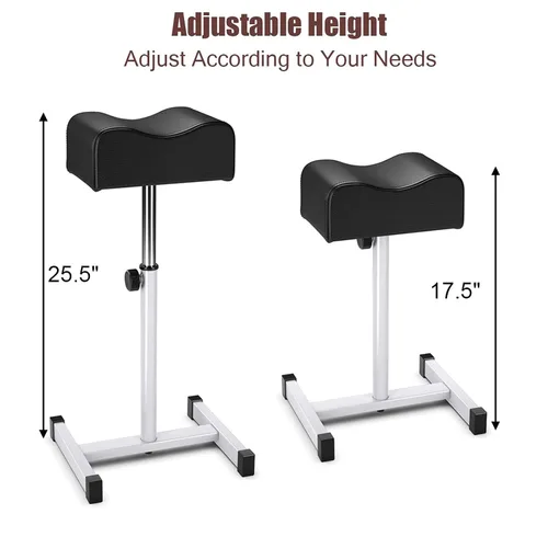 Vista 2 de CHAOEEMY Reposapiés de pedicura, taburete de pedicura de altura ajustable, soporte de pedicura para salón en casa, tatuaje, tecnología de uñas Negro