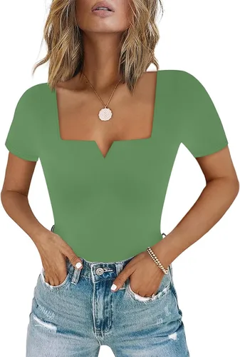 Vista 10 de Chunpin Body de manga larga para mujer, cuello cuadrado, muesca, cuello en V, traje de cuerpo de doble forro para salir, trajes de tanga Slim Fit