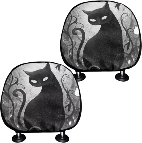Vista 35 de Funda personalizada para reposacabezas de asiento de automóvil, regalos personalizables, transpirables, paquete de 2 fundas de cojín para asiento