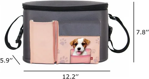 Vista 3 de Organizador de cochecito Bolsa de cochecito Múltiples bolsillos Gran capacidad Dos métodos de uso (negro)