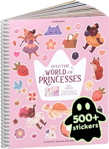 Vista 21 de Cupkin Libro de calcomanías de princesas para niños, un mundo mágico de Cupkin, artículos esenciales de viaje en avión para niños pequeños, más