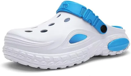Vista 11 de Zuecos unisex de jardín para hombres y mujeres, zapatos ligeros de EVA con correa ajustable, cómodos zuecos antideslizantes para interiores