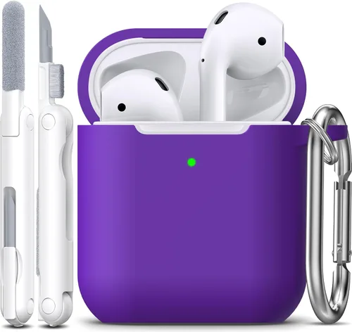 Vista 97 de R-fun for AirPods 2nd/1st Case Silicone Cover, Banana Violet Violeta plátano