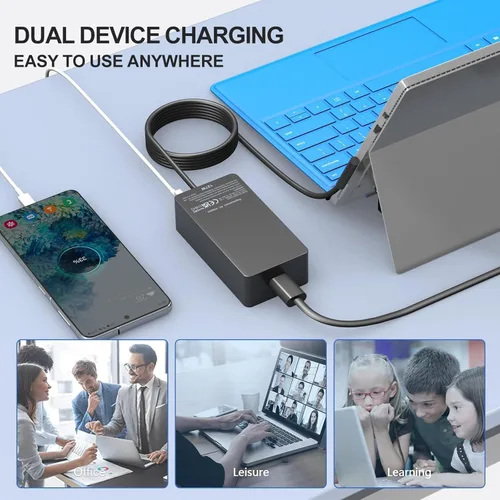Vista 7 de Cargador Surface Pro de 127 W, Surface Book 3 Reemplazo del cargador para Microsoft Surface Book 3 2 1, Surface Pro X 9 8 7 6 5 4 3, Surface Laptop