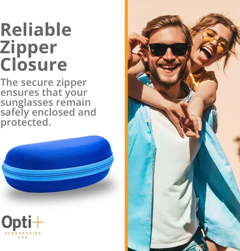 Vista 4 de OPTI+ Estuche para gafas de sol Estuche semirrígido con cremallera Estuche para gafas de sol Forma ovalada Estuche para gafas - Estuche