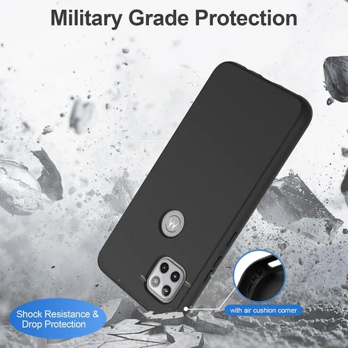 Vista 7 de V/A - Funda para Motorola One 5G Ace con protector de pantalla integrado, protección de cuerpo completo a prueba de golpes, parachoques delantero