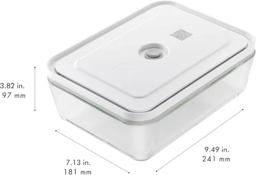 Vista 3 de ZWILLING Fresh & Save Recipiente sellador al vacío mediano, cacerola con tapa, bandeja para brownies, bandeja para lasaña, bandeja para pizza, 9.5 x