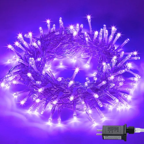 Vista 36 de JMEXSUSS - Tira de 100 luces led para interiores, 8 modos, enchufables, parpadeantes, 33 pies, luces navideñas para exteriores, a prueba de agua