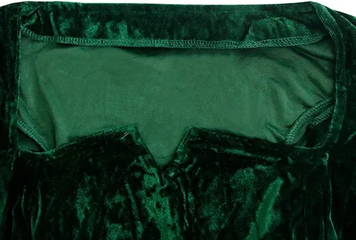 Vista 6 de SHOPESSA Disfraz de Halloween para mujer, vestido medieval de terciopelo, manga acampanada, longitud hasta el suelo, vestido renacentista del siglo