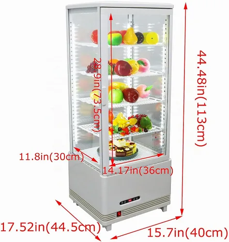 Vista 2 de INTSUPERMAI Vitrina refrigerada de vidrio comercial de la torta con iluminación LED interior de la torta de la bebida del refrigerador escaparate