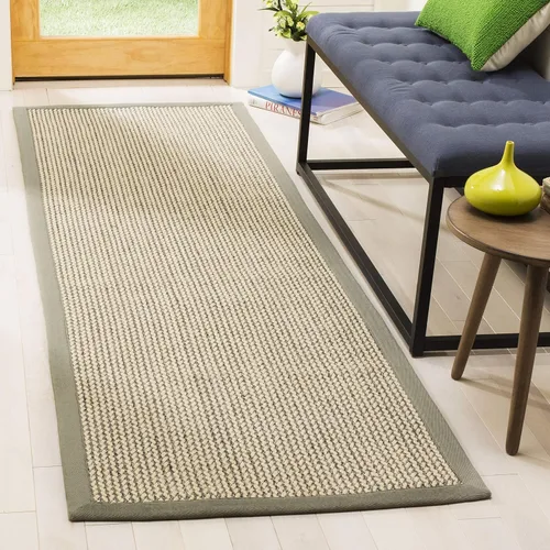 Vista 7 de SAFAVIEH Natural Fiber Collection NF475B - Alfombra para pasillo, 2 pies 6 pulgadas x 8 pies, beige, sisal y lana, diseño tejido con borde