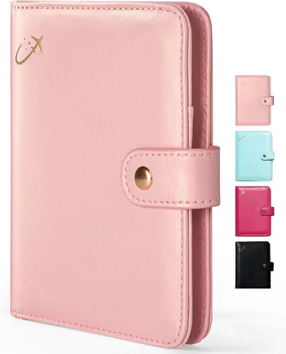 Vista 16 de Forvencer Funda para pasaporte con cierre de cremallera seguro, cartera de pasaporte premium para viajes, bonita funda de tarjeta de bloqueo RFID
