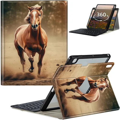 Vista 66 de Funda de teclado para iPad de 9ª/8ª/7ª generación de 10.2 pulgadas 2021/2020/2019 con soporte delgado giratorio de 360 grados, cubierta inteligente