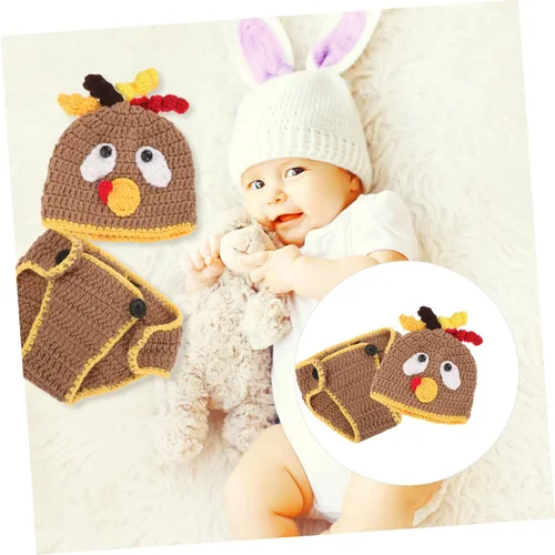 Vista 3 de Didiseaon 1 conjunto de ropa de fotografía para bebé, trajes para niños, pantalones cortos recién nacidos, accesorios de fotos de Papá Noel, disfraz