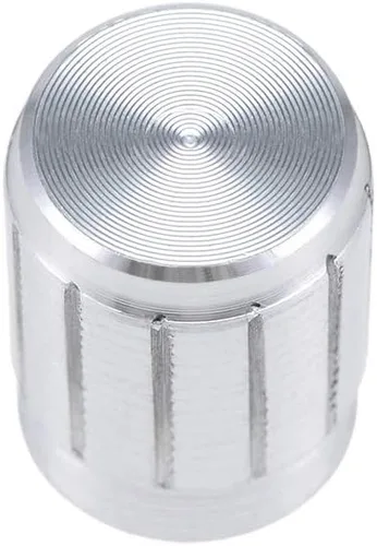 Vista 3 de uxcell 5 piezas de potenciómetro de aleación de aluminio de 0.512 x 0.669 in, control de volumen, perilla giratoria con agujero de eje moleteado
