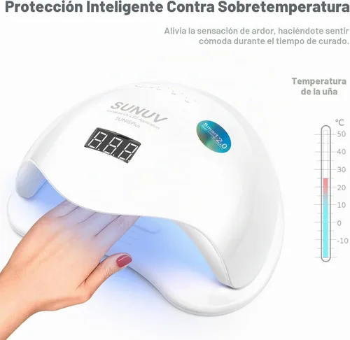 Vista 4 de SUNUV SUN5 Plus - Lámpara de uñas UV, guantes de luz UV para secador de uñas de gel para lámpara de esmalte de uñas de gel con sensor automático
