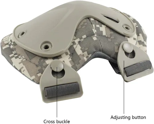 Vista 7 de Almohadillas Protectoras Tácticas de Combate para Rodilla y Codo para Juegos de Paintball CS al Aire Libre, Ciclismo, Seguridad, Equipo