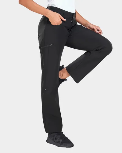 Vista 4 de Holipick Pantalones cargo de senderismo para mujer, ligeros, de secado rápido, impermeables, para exteriores, campamento, viajes, golf