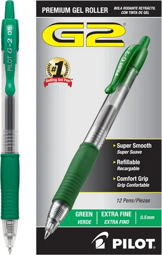 Vista 13 de Bolígrafos Pilot G2 Premium de Gel, Punta Extra Fina de 0.5 mm, Bolígrafos de Gel de Tinta Negra, Paquete de 12 - Ideal para Escuela, Diario