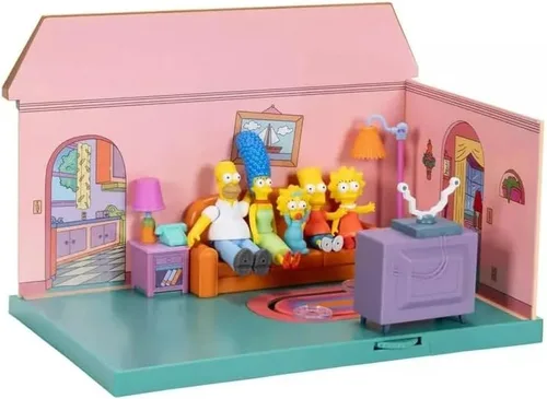Vista 4 de Jakks Pacific The Simpsons Diorama Figuras familiares Juego de sala de estar con efectos interactivos, a partir de 4 años